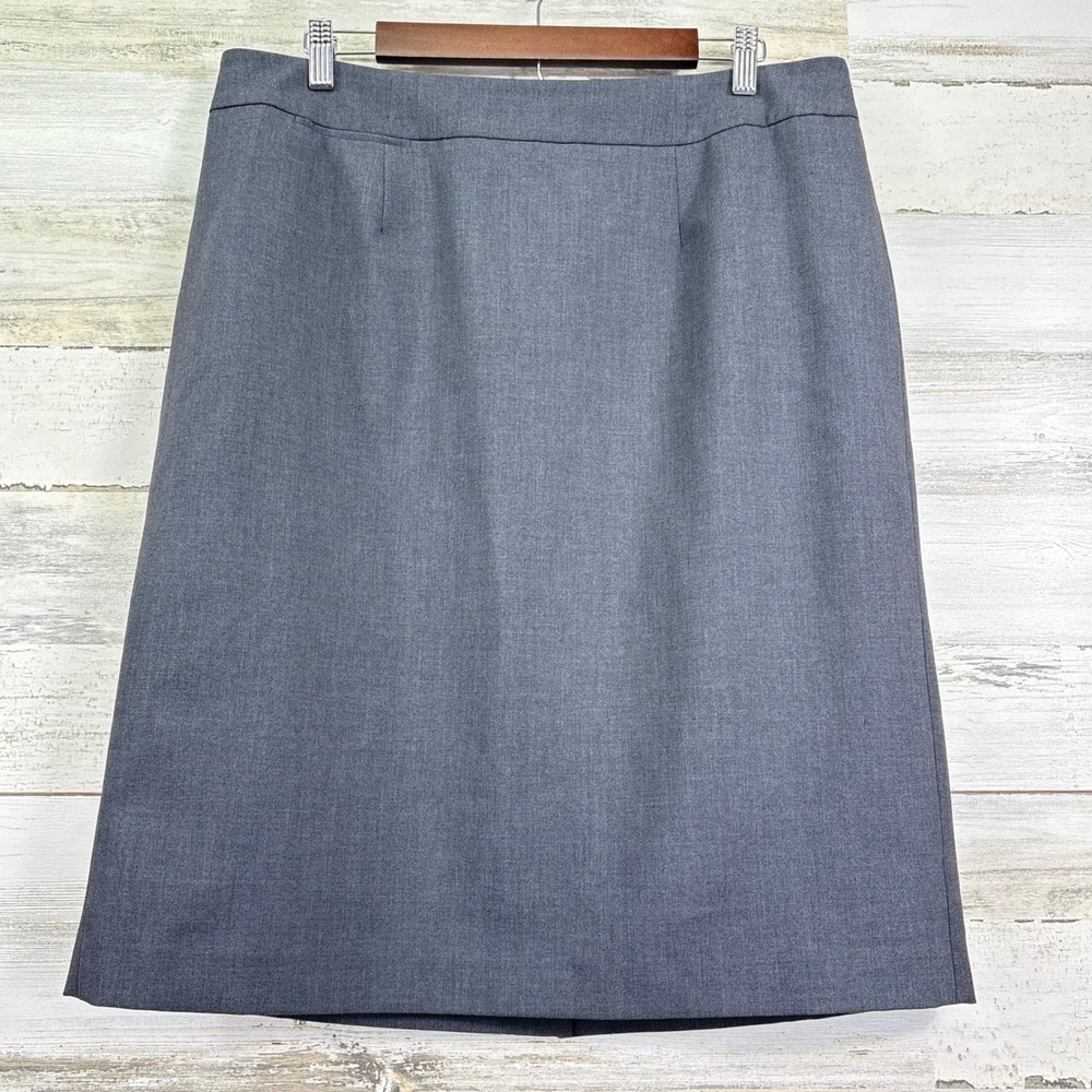 Calvin Klein Womens Grey Career A-Line Knee‎ Length Skirt Size 14W